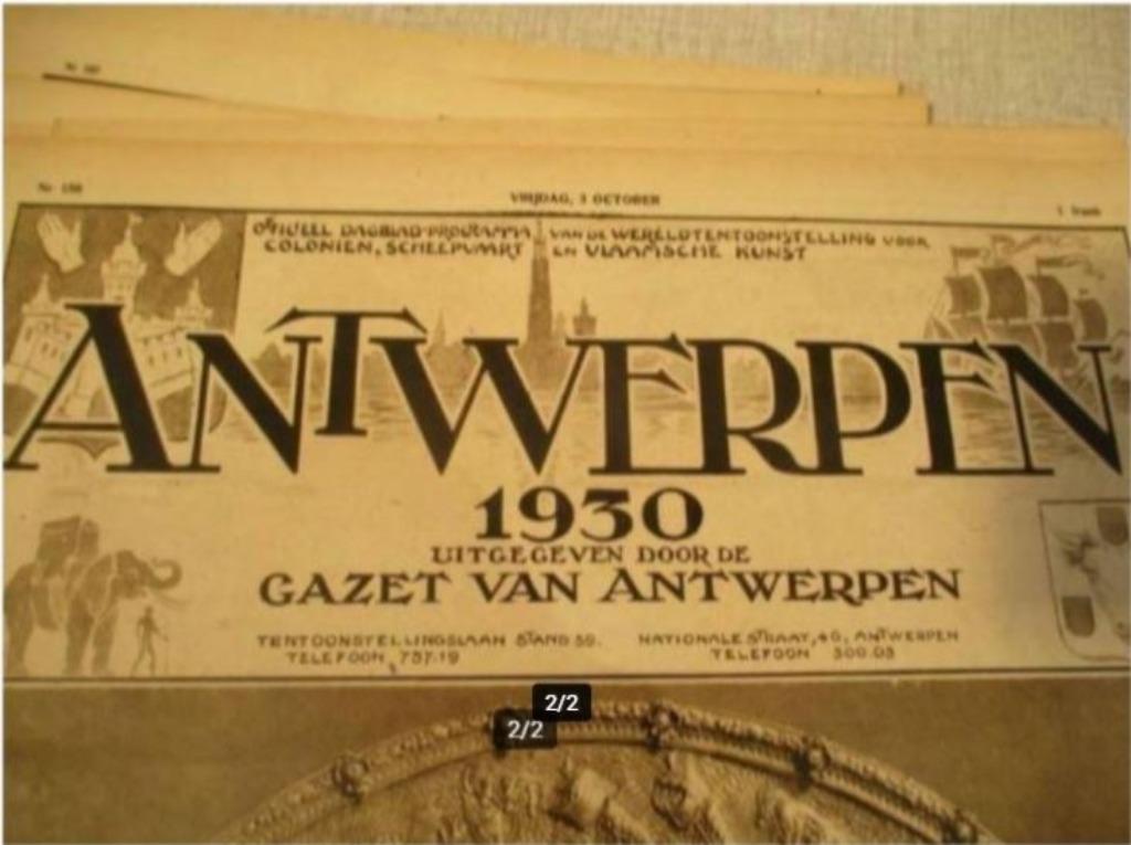 Wereldtentoonstelling Antwerpen 1930 - 92 dagbladen van GvA, Boeken, Ophalen of Verzenden, Gelezen