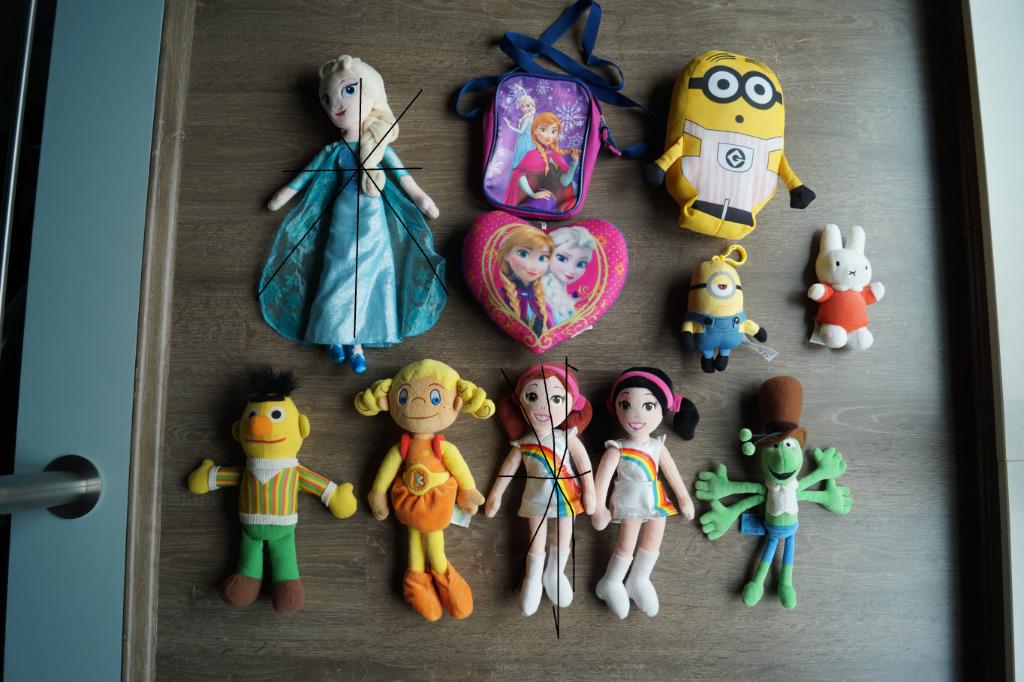 knuffels k3, frozen, kaatje, bert, minions, filip, nijntje, Enlèvement ou Envoi, Comme neuf