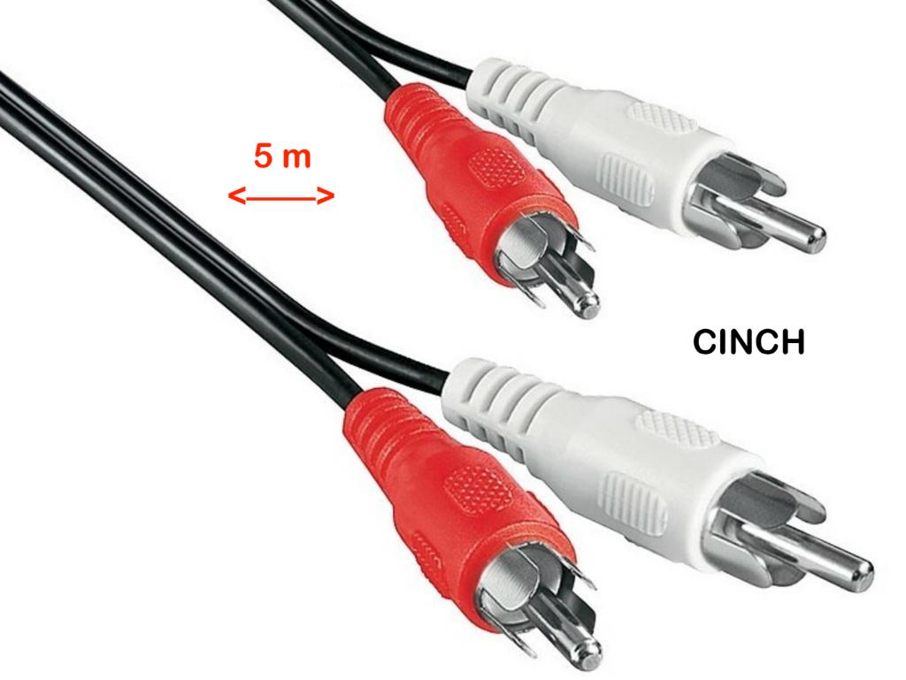 5 m cinch High Performance cable (red / white) stereo device, Enlèvement ou Envoi, Utilisé, Pioneer