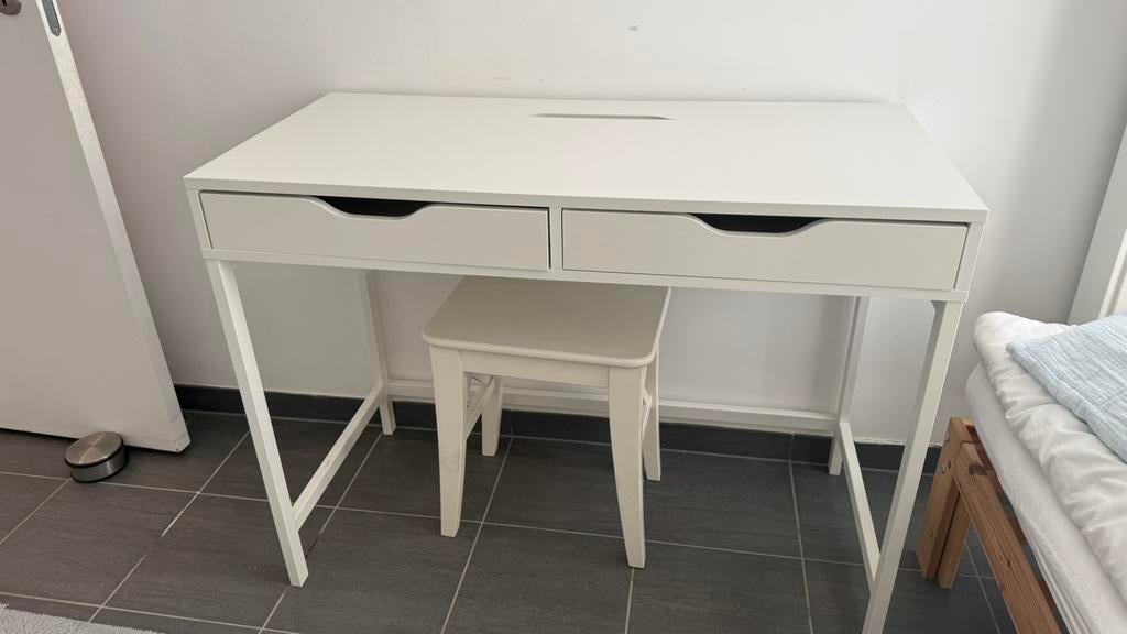 Witte kaptafel/makeuptafel van ikea 100x48 cm, Enlèvement, Utilisé