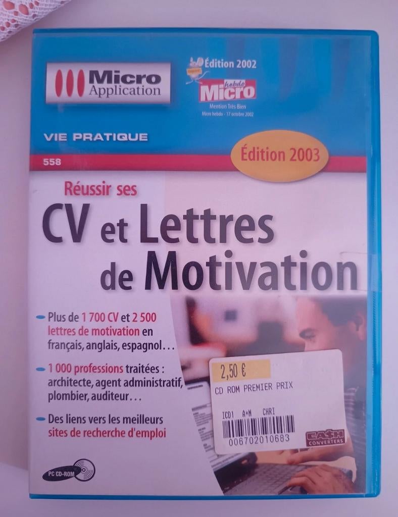 CD CV et lettres de motivation, Enlèvement ou Envoi, Neuf, Cours de dactylographie, Windows