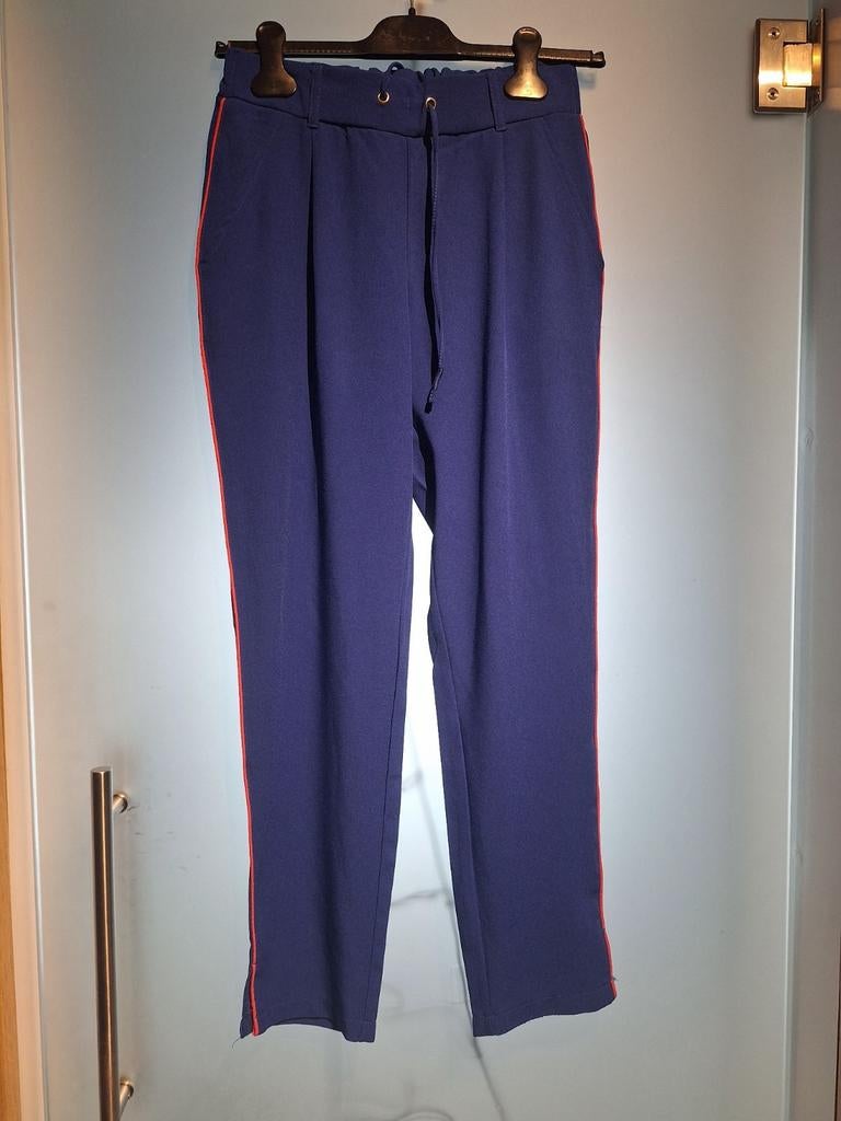Pantalon Vila Joy bleu à bordure rose taille S, Enlèvement ou Envoi, Comme neuf, Bleu