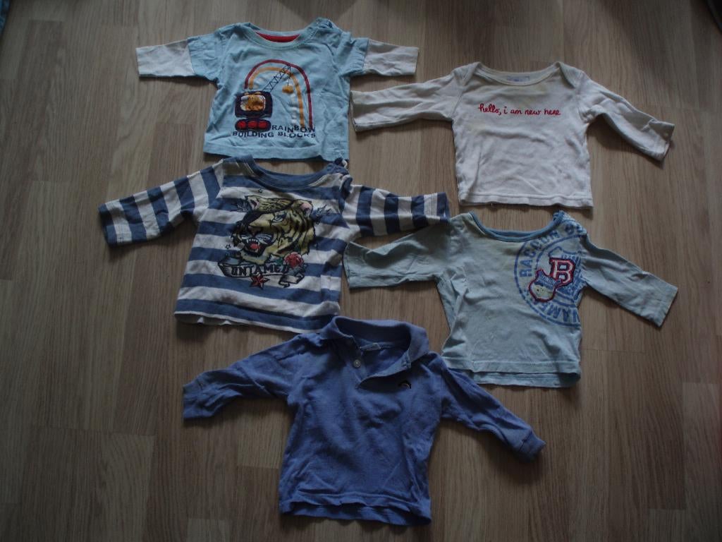 5 T-shirts - maat 50 en 62, Ophalen of Verzenden, Gebruikt, Jongetje of Meisje, Shirtje of Longsleeve