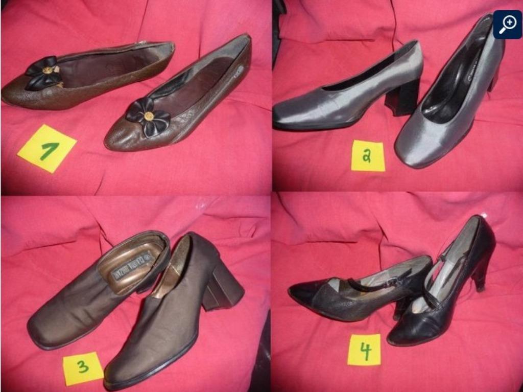 Chaussures dame cuir et toile hauts et basses, Autre, Chaussures à haut talons, Enlèvement, Porté