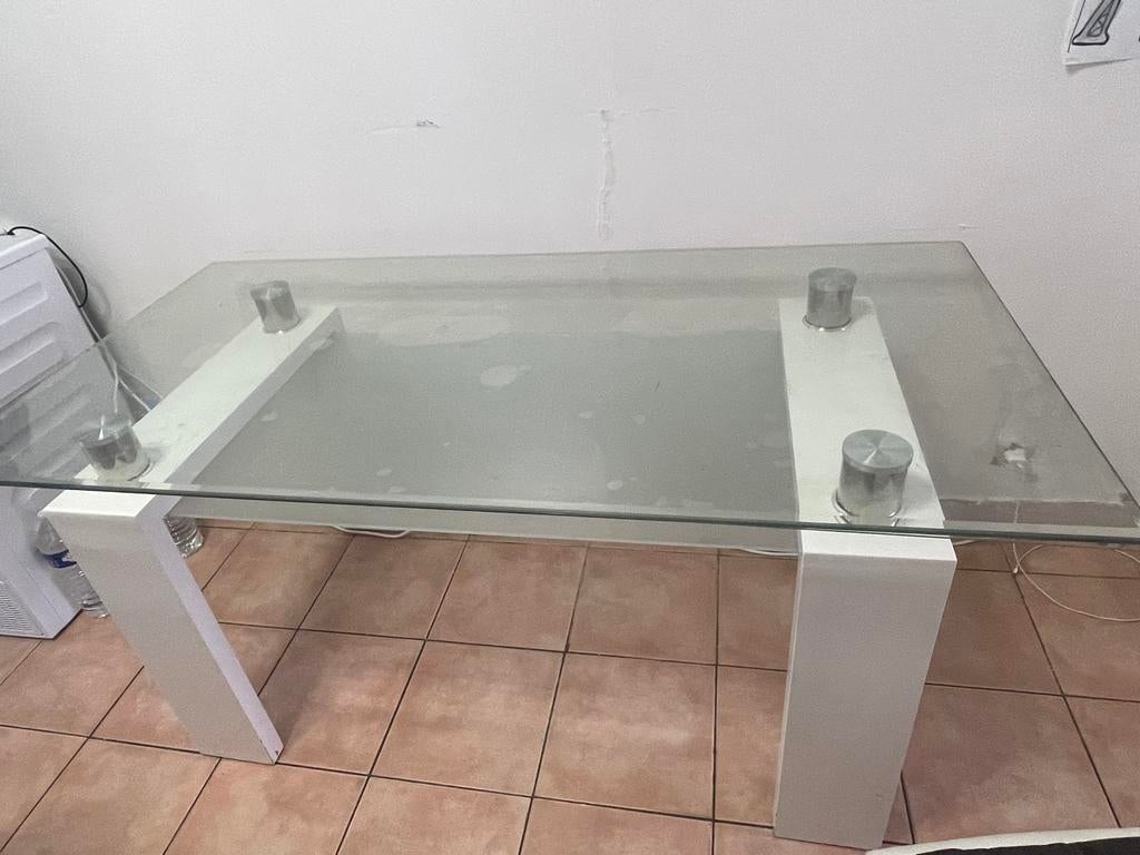 Table a manger, Maison & Meubles, Verre, 150 à 200 cm, Cinq personnes ou plus, Comme neuf