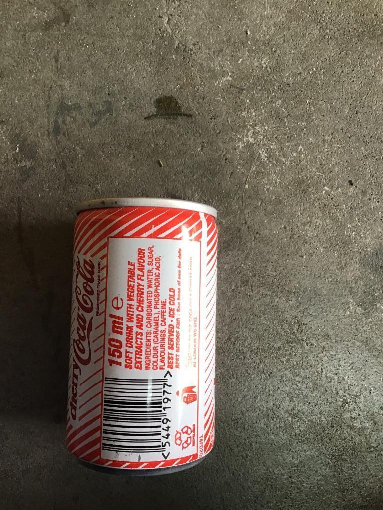 Coca-Cola 1 klein blikje cherry  coke, Ophalen of Verzenden, Gebruikt, Verpakking