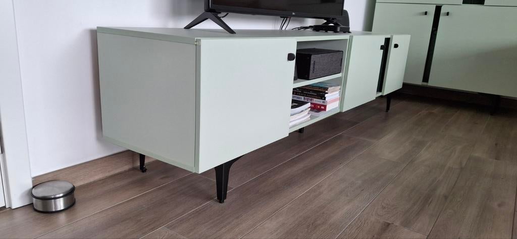 Meuble TV vert Sage, Enlèvement, Comme neuf, Verre