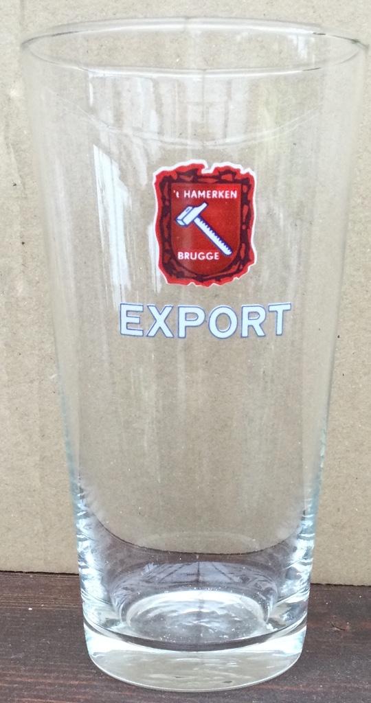Bier glas Hamerken Export Brugge, Verzamelen, Ophalen of Verzenden