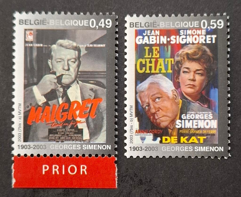 Belgique : COB 3167/68 ** Georges Simenon 2003., Timbres & Monnaies, Sans timbre, Neuf, Enlèvement ou Envoi, Non oblitéré