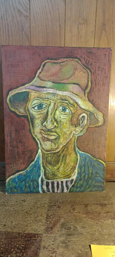 Dessin pastel signé Serge Montegnies, 1973, 50x70, n530, Enlèvement
