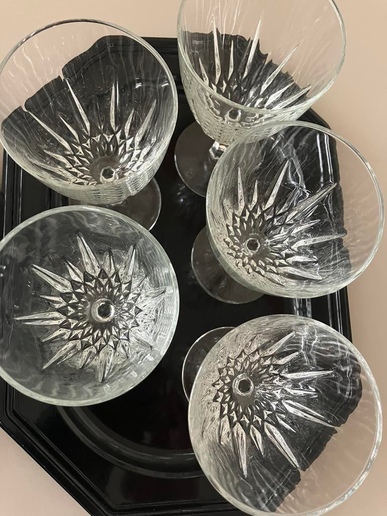 Lot 15-delig VINTAGE KRISTALLEN glasservies., Ophalen of Verzenden