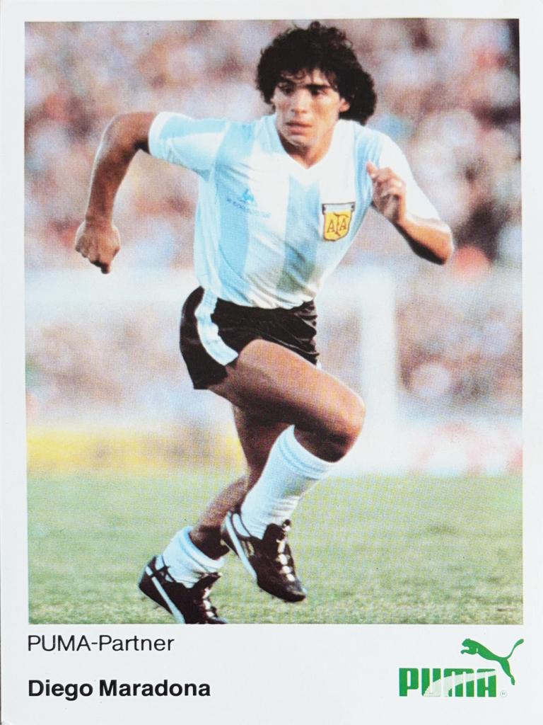 Spelerskaart Diego Maradona - Argentinië, Ophalen of Verzenden, Zo goed als nieuw, Spelerskaart