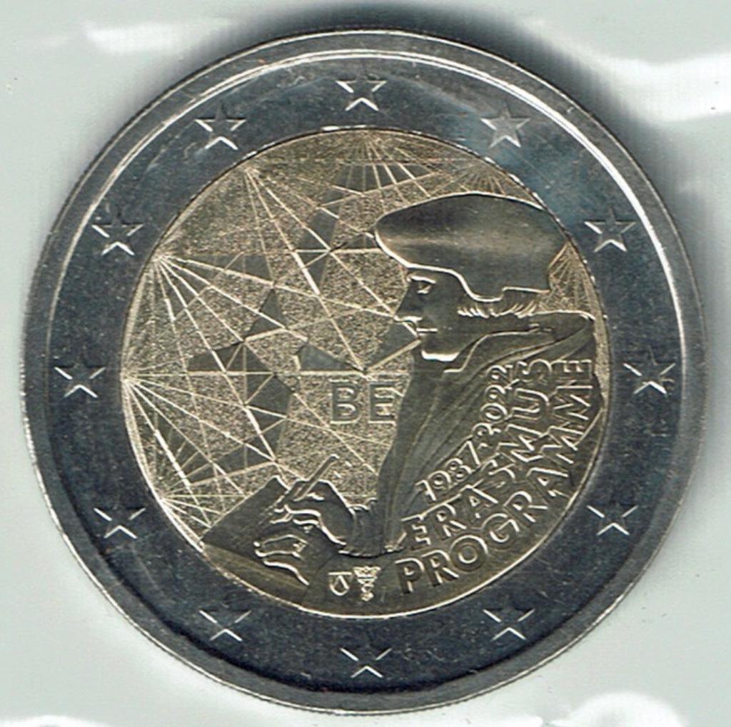 2 euro Erasmus programma 2022 België UNC, Postzegels en Munten, Verzenden, België, 2 euro, Losse munt