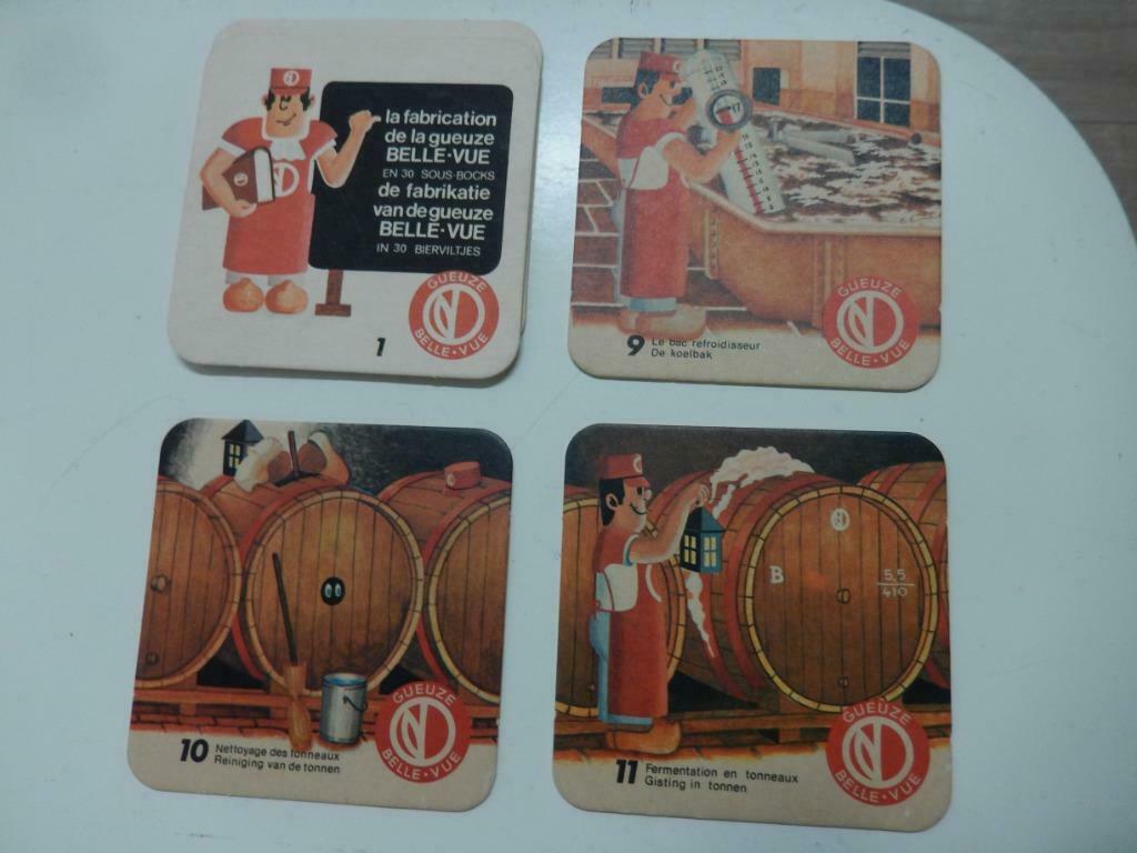 bierviltjes GUEUZE BELLE-VUE (brouwproces deel 1), Collections, Marques & Objets publicitaires, Enlèvement ou Envoi, Comme neuf
