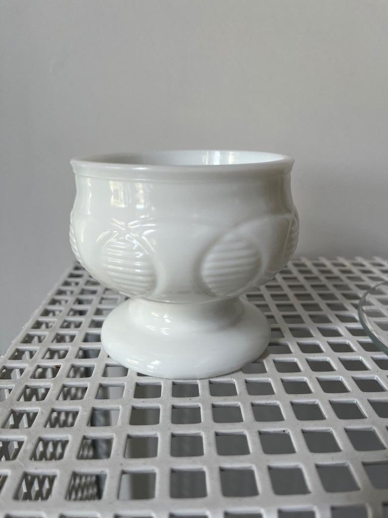 Vintage potje in Arcopal glas, Ophalen of Verzenden