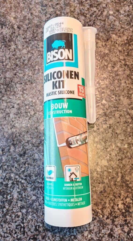 Ongeopende bus Bison siliconenkit bouw wit, Enlèvement ou Envoi, Neuf