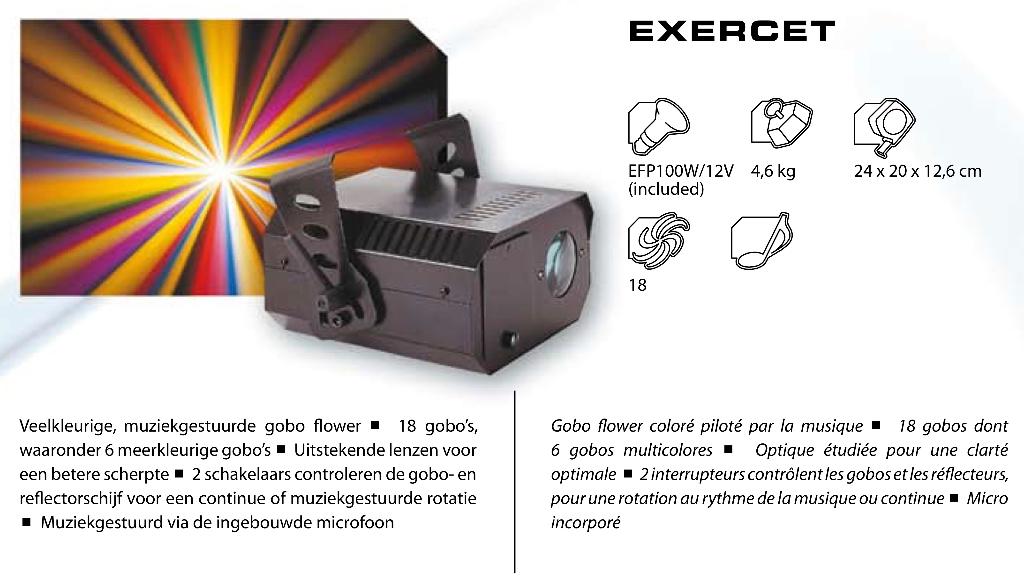 2 spots gobo couleur Excercet, Musique & Instruments, Lumières & Lasers, Enlèvement ou Envoi, Utilisé, Lumières, Couleur