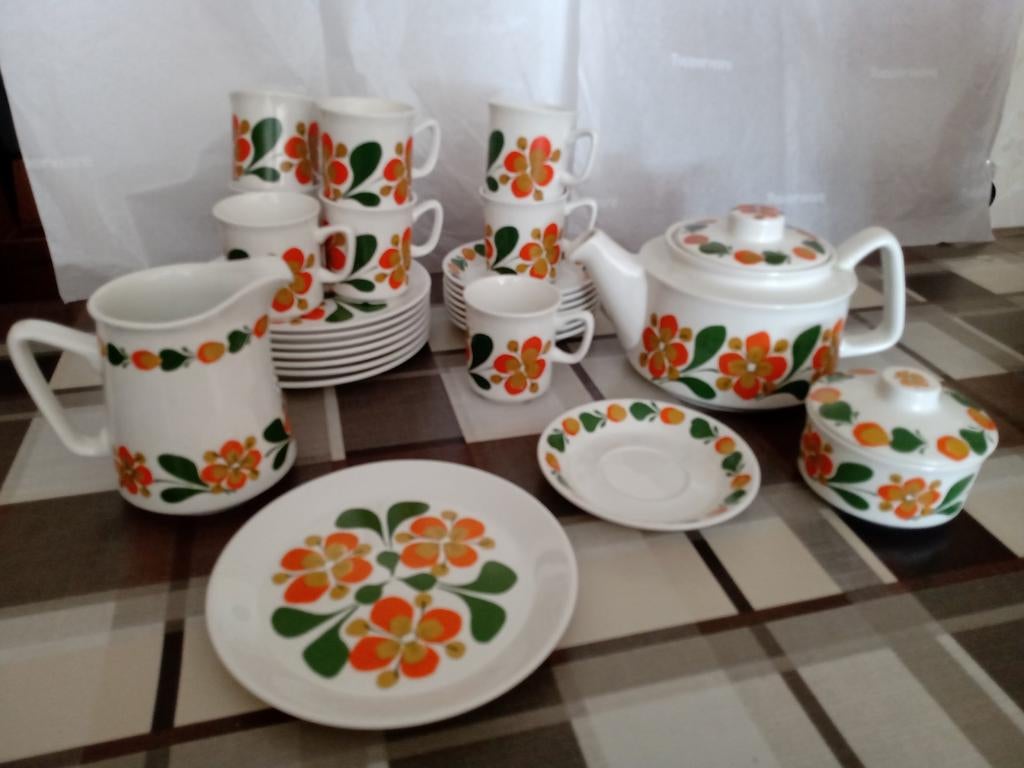 June Dekor Rolf vintage servies retro, Enlèvement, Utilisé, Porcelaine, Service complet