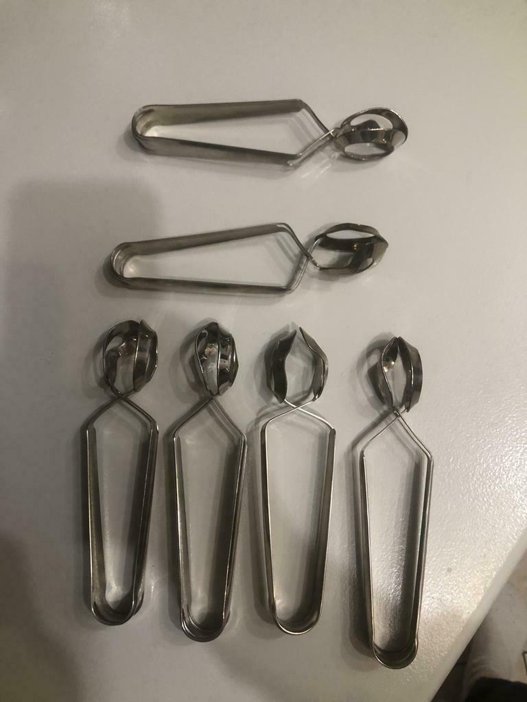 Lot de 6 anciennes pinces à escargots en inox …faire offre, Comme neuf