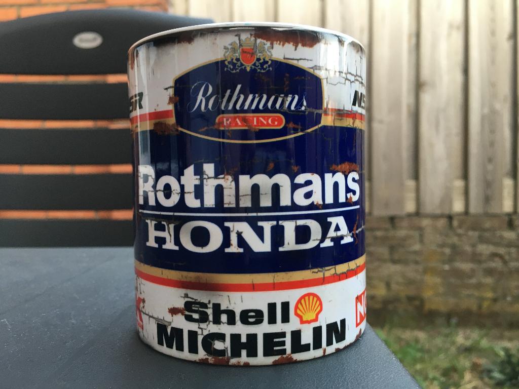 Eddie Lawson Rothmans Honda mok Vintage olie Motorsport, Verzamelen, Ophalen of Verzenden, Nieuw, Motoren