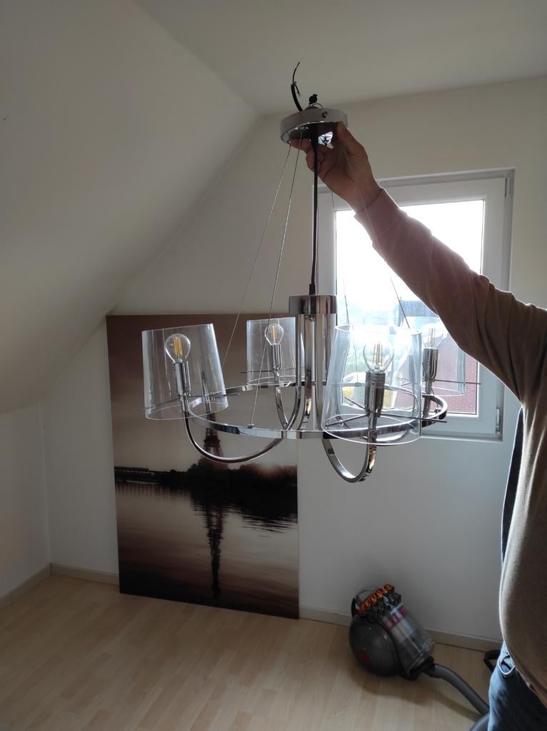 Lustre design chromé, Antiek en Kunst