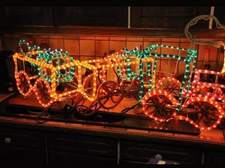 D   grand train lumineux deco de noel, Enlèvement, Utilisé