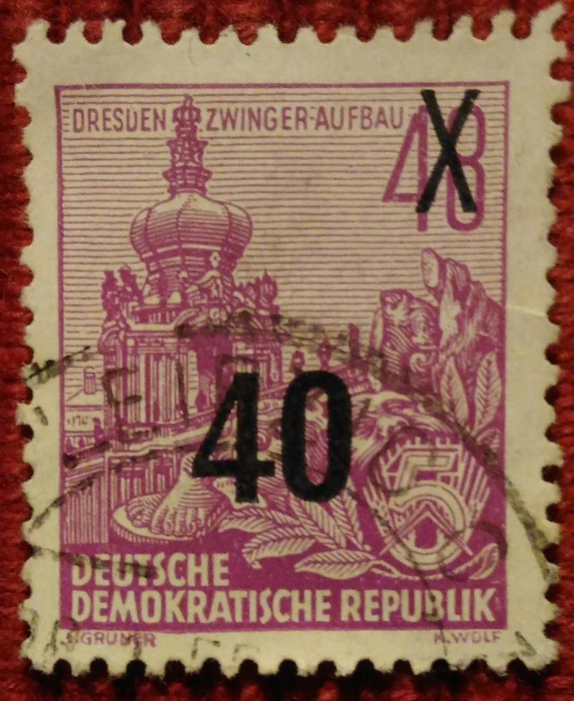 DDR - plan quinquennal - surtaxé 48/40 utilisé 1954, Enlèvement, RDA