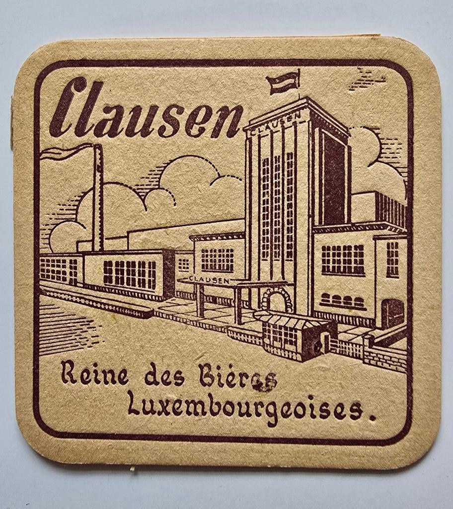 Clausen sous-bock bierviltje bierdeckel coaster, Collections, Marques de bière, Utilisé, Sous-bock, Enlèvement ou Envoi