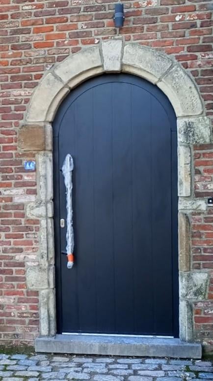 Porte d'entrée aluminium noir graphite RAL9011, 75 à 150 cm, Aluminium, Comme neuf, Enlèvement