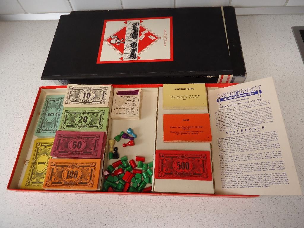 Vintage "Monopoly De Luxe" van Smeets & Schippers anno 1958, Hobby & Loisirs créatifs, Trois ou quatre joueurs, Enlèvement ou Envoi