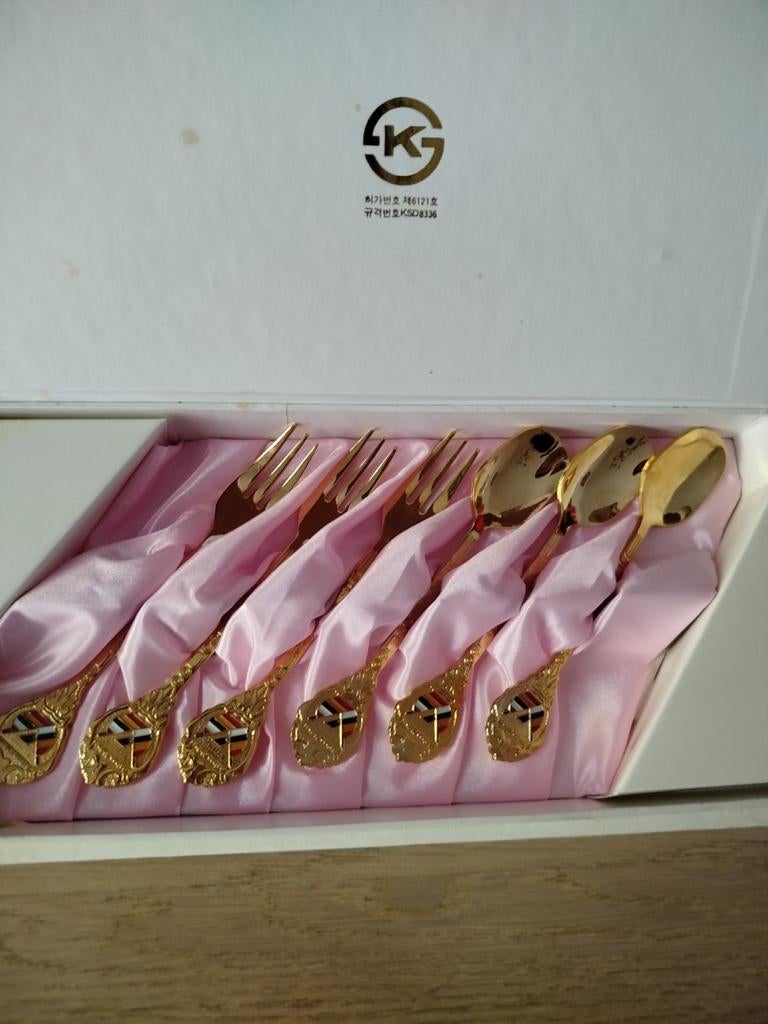 Asiana Airlines set de couverts de collection plaqué or 24K, Enlèvement ou Envoi