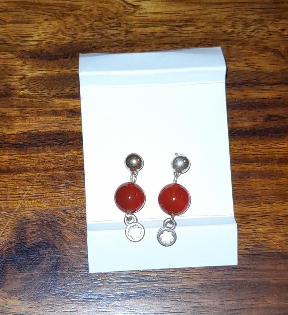 Boucles d'oreilles en cornaline, Enlèvement ou Envoi, Comme neuf