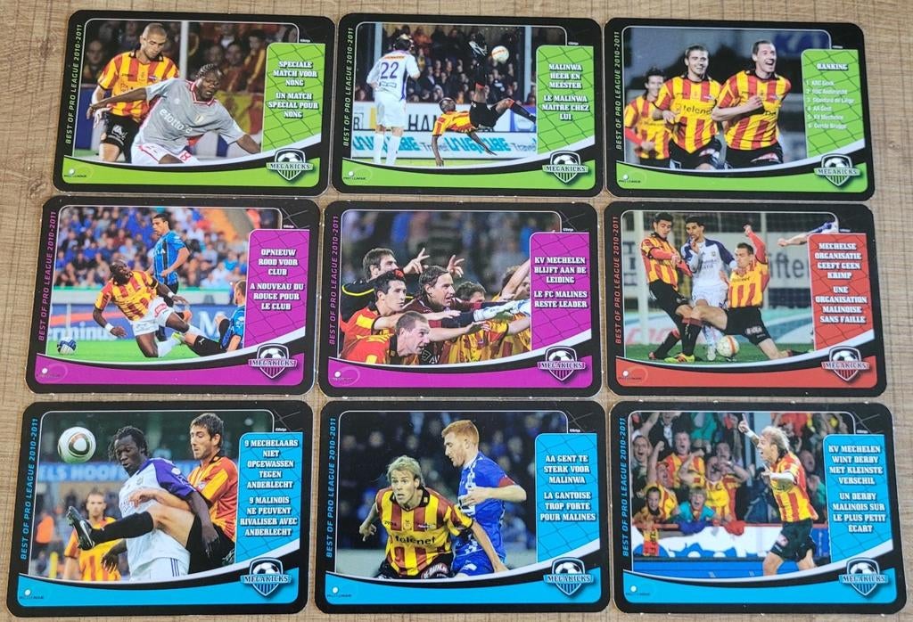 KV Mechelen seizoen 2010-2011: 9 Megakicks kaarten, Verzamelen, Ophalen of Verzenden, Zo goed als nieuw, Poster, Plaatje of Sticker