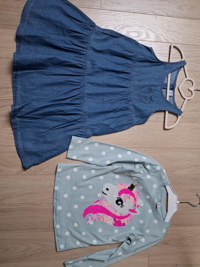 Nieuw overgooier en nieuw t-shirt beide maat 104, Enlèvement ou Envoi