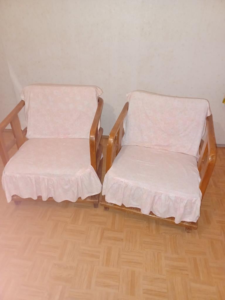 Fauteuil ancien  en bois 100 euros les 2, Enlèvement ou Envoi, Comme neuf, Bois