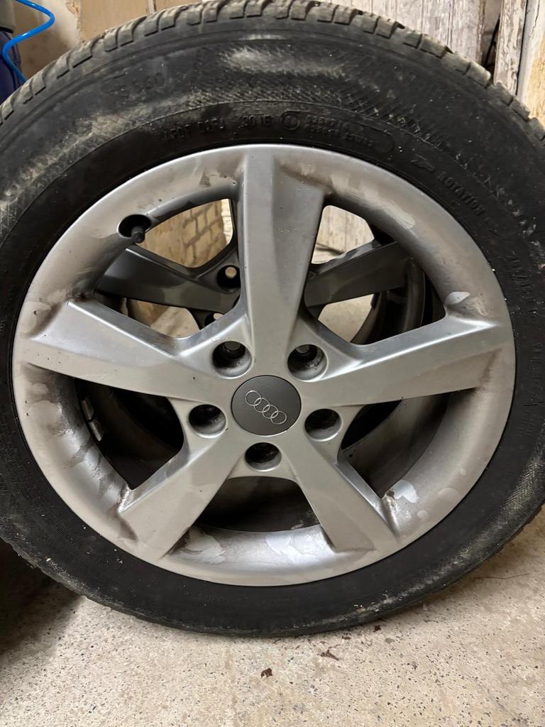 Jantes alu + pneus neige Audi A3 205/55 - R16H, Pneus hiver, Pneu(s), Enlèvement, Utilisé