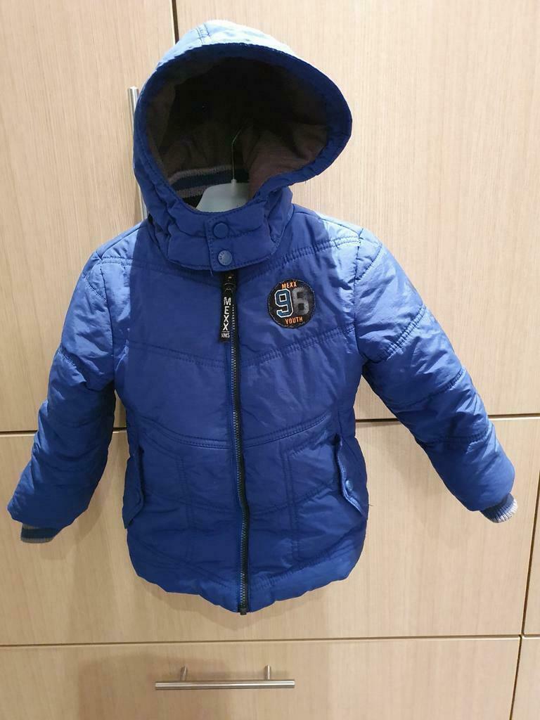 blauwe winterjas Mexx - maat 92, Kinderen en Baby's, Kinderkleding | Maat 92, Zo goed als nieuw, Jongen, Jas, Ophalen