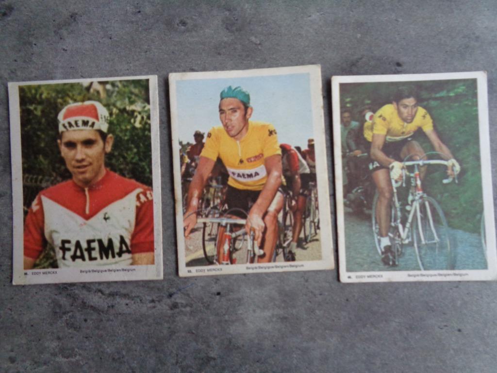 MONTY gum   Leiden   kaarten  EDDY MERCKX 3x   zeldzaam  bes, Ophalen of Verzenden