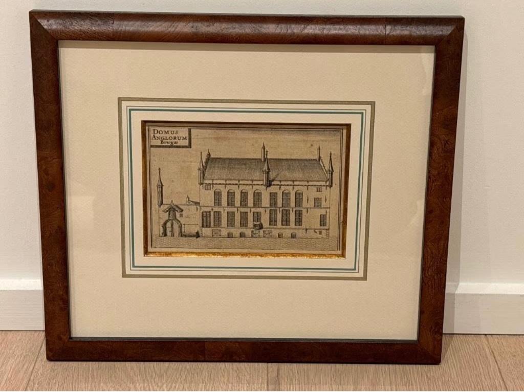 Gravure Domus Anglorum Brugae (Brugge) Sanderus, Ophalen of Verzenden