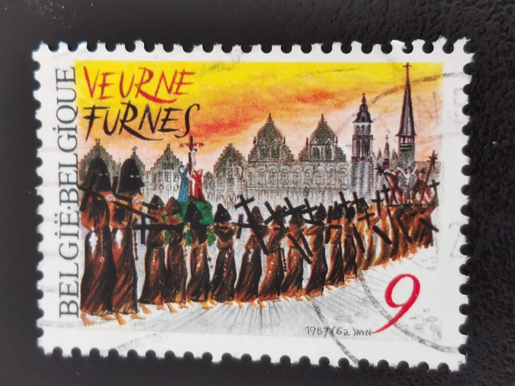 Belgie 1987 - Veurne - folklore - boeteprocessie, Postzegels en Munten, Postzegels | Europa | België, Ophalen of Verzenden, Gestempeld