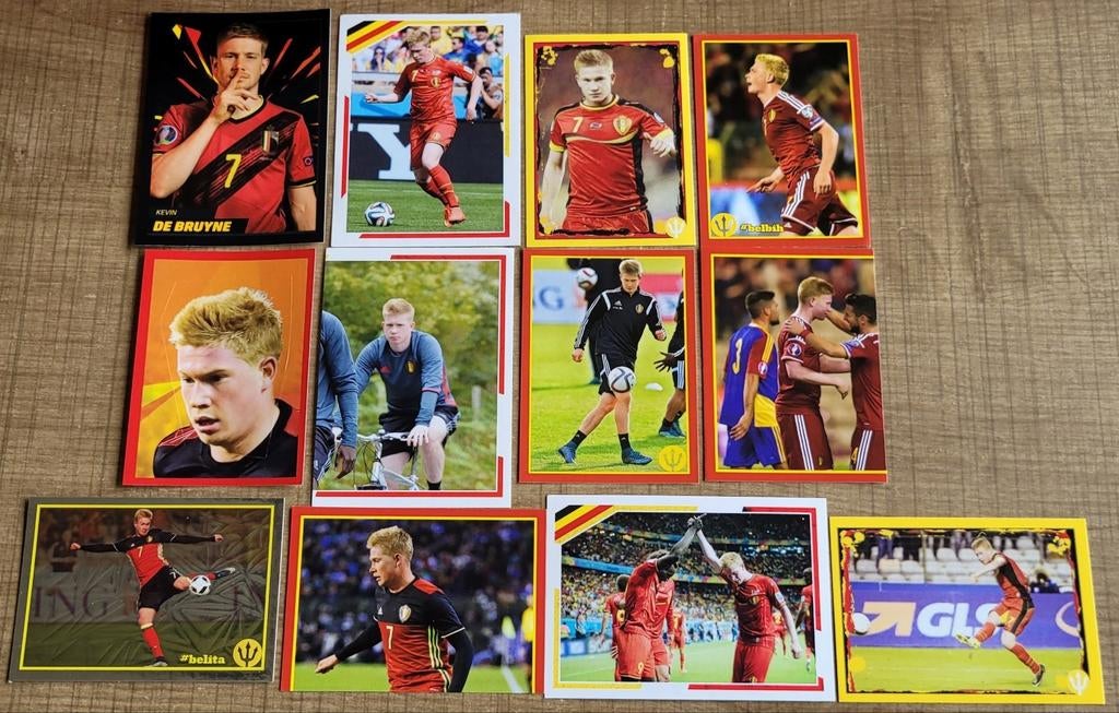 12 Panini stickers: Kevin De Bruyne, Enlèvement ou Envoi, Comme neuf, Affiche, Image ou Autocollant