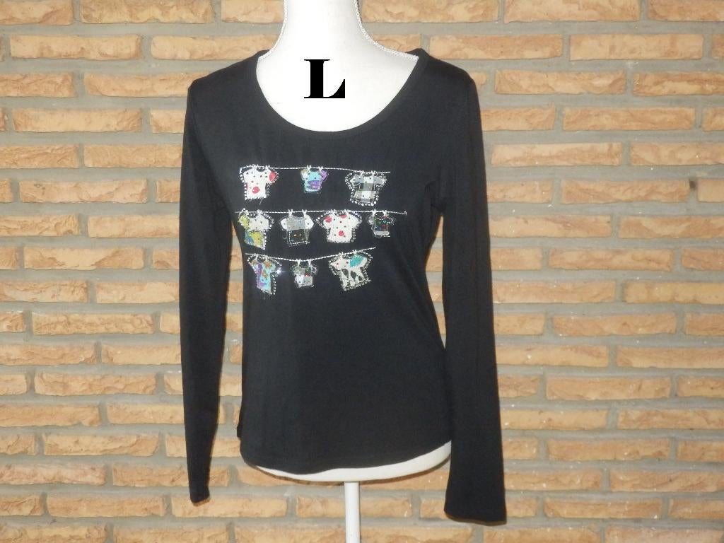 (217) - blouse femme t.L noire - cache cache -, Taille 38/40 (M), Enlèvement ou Envoi, Cache-cache, Comme neuf