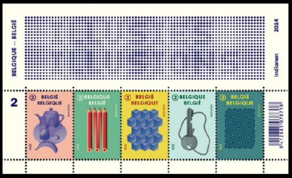 BL221 Postzegels indianen optical illusions key teapot bana, Ophalen of Verzenden, Frankeerzegel, Postfris