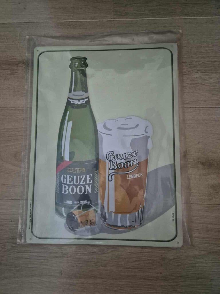 Blikken bord Geuze Boon Lembeek, Ophalen of Verzenden