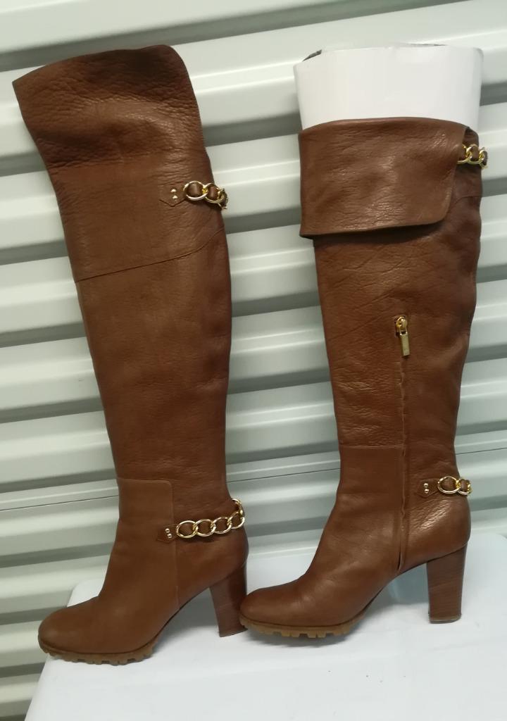 638A* CASADEI sexy hoge bruine laarzen geheel leer (36,5), Kleding | Dames, Hoge laarzen, Bruin, Verzenden, Zo goed als nieuw
