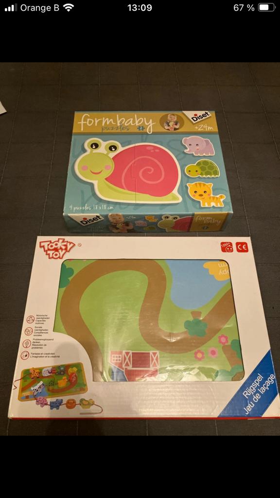Lot Puzzle et Jeu de laçage animaux (+18/24 mois), Ophalen, Zo goed als nieuw