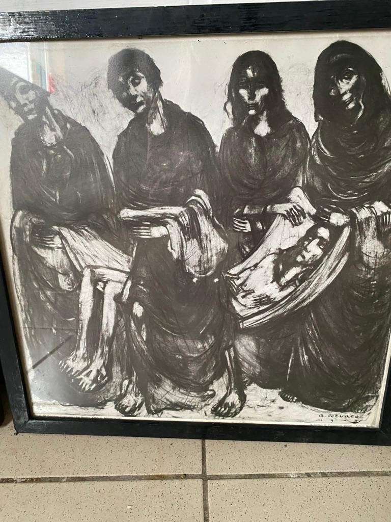 oud schilderij Servaas 1919 "Jezus ten grave gedragen", Ophalen of Verzenden