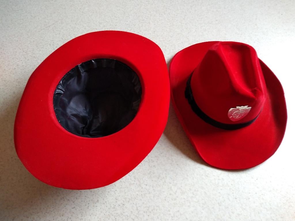carnaval 2x rode hoed cowboy rood verjaardag valentijn, Enlèvement ou Envoi, Neuf