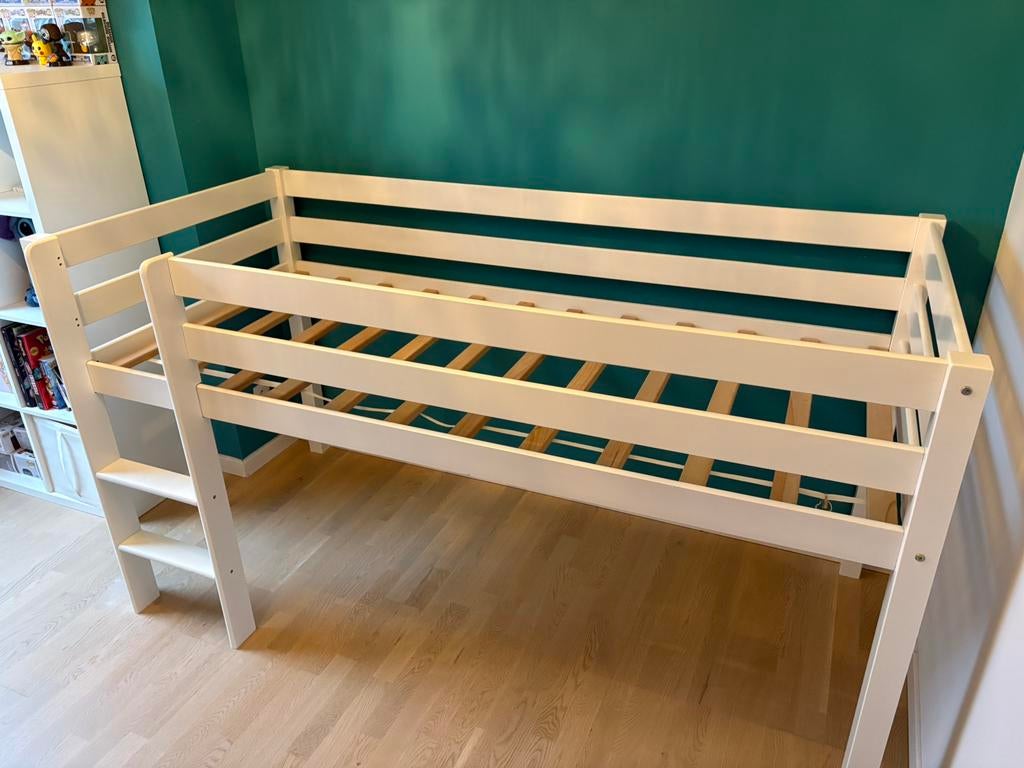 Lit enfant-ado surélevé avec tissu 90x200 cms, Enlèvement, Utilisé
