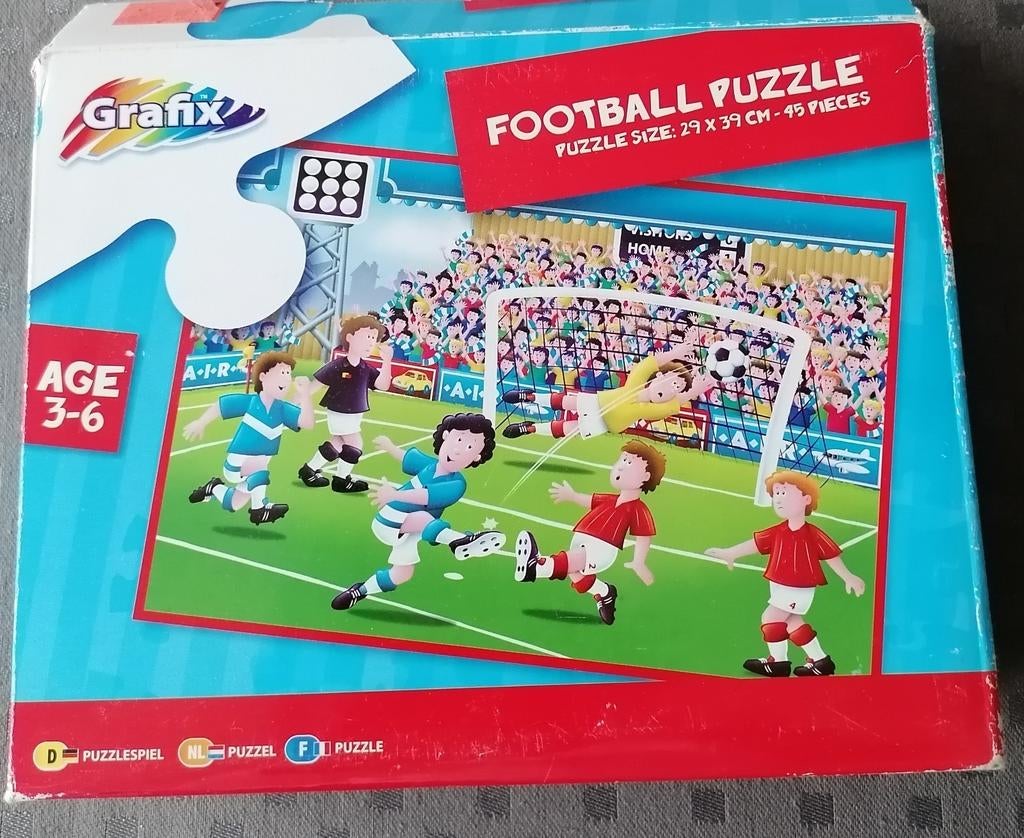 Voetbal puzzel, Ophalen, 10 tot 50 stukjes, Gebruikt, 4 tot 6 jaar